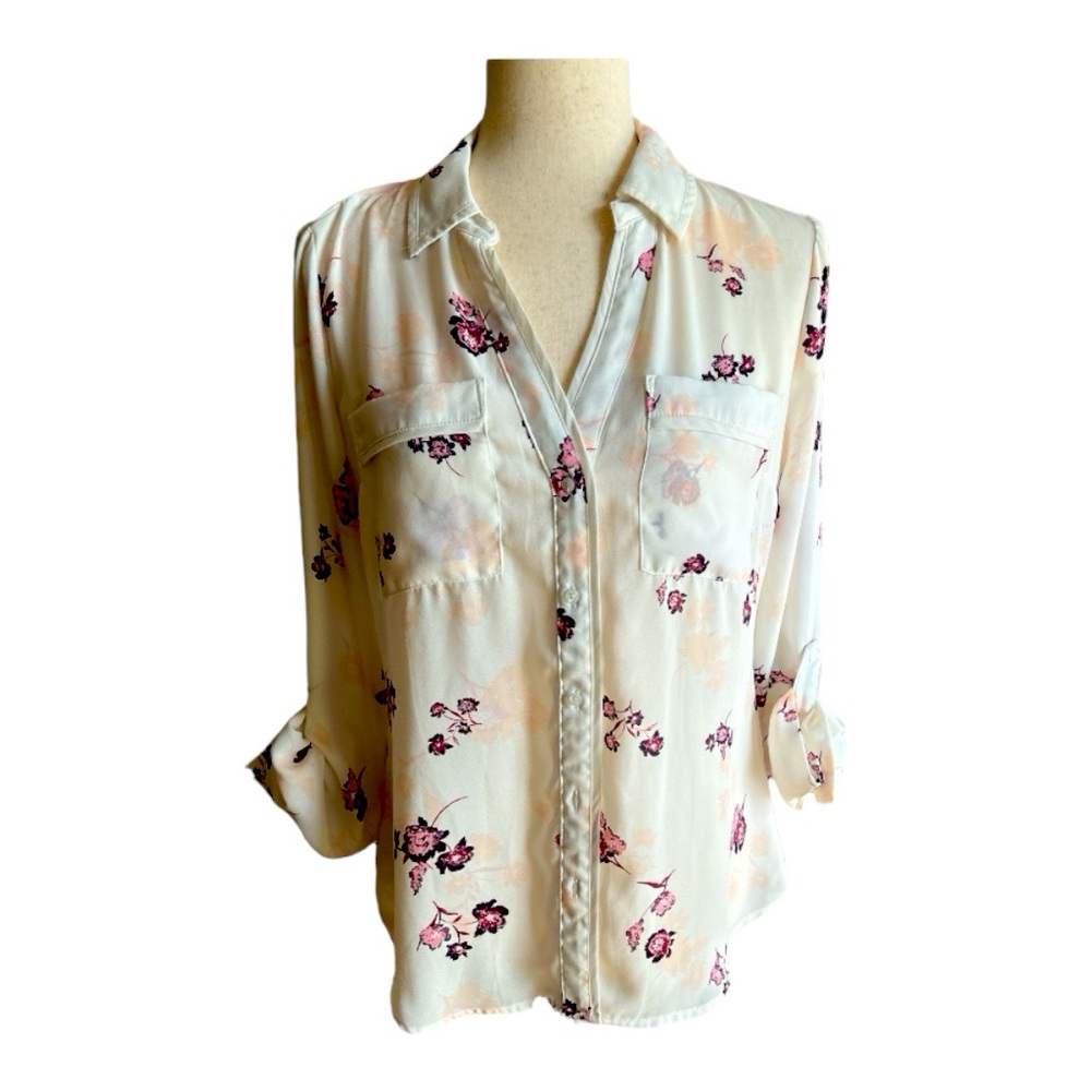 Candie's Floral Button Down Blouse